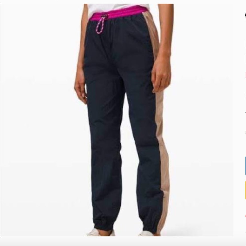 Lululemon Evergreen Track Pant  Navy / Cafe Au Lait / Ripened Raspberry SZ 2